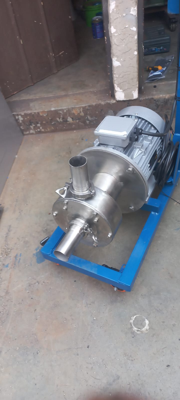 SME Machinery inline homogenizer pump with high-shear rotor-stator head, serving the East Rand area