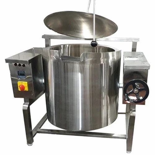 SME Machinery tilting oil/water jacketed cooking pot with control panel, serving the Vaal Triangle area